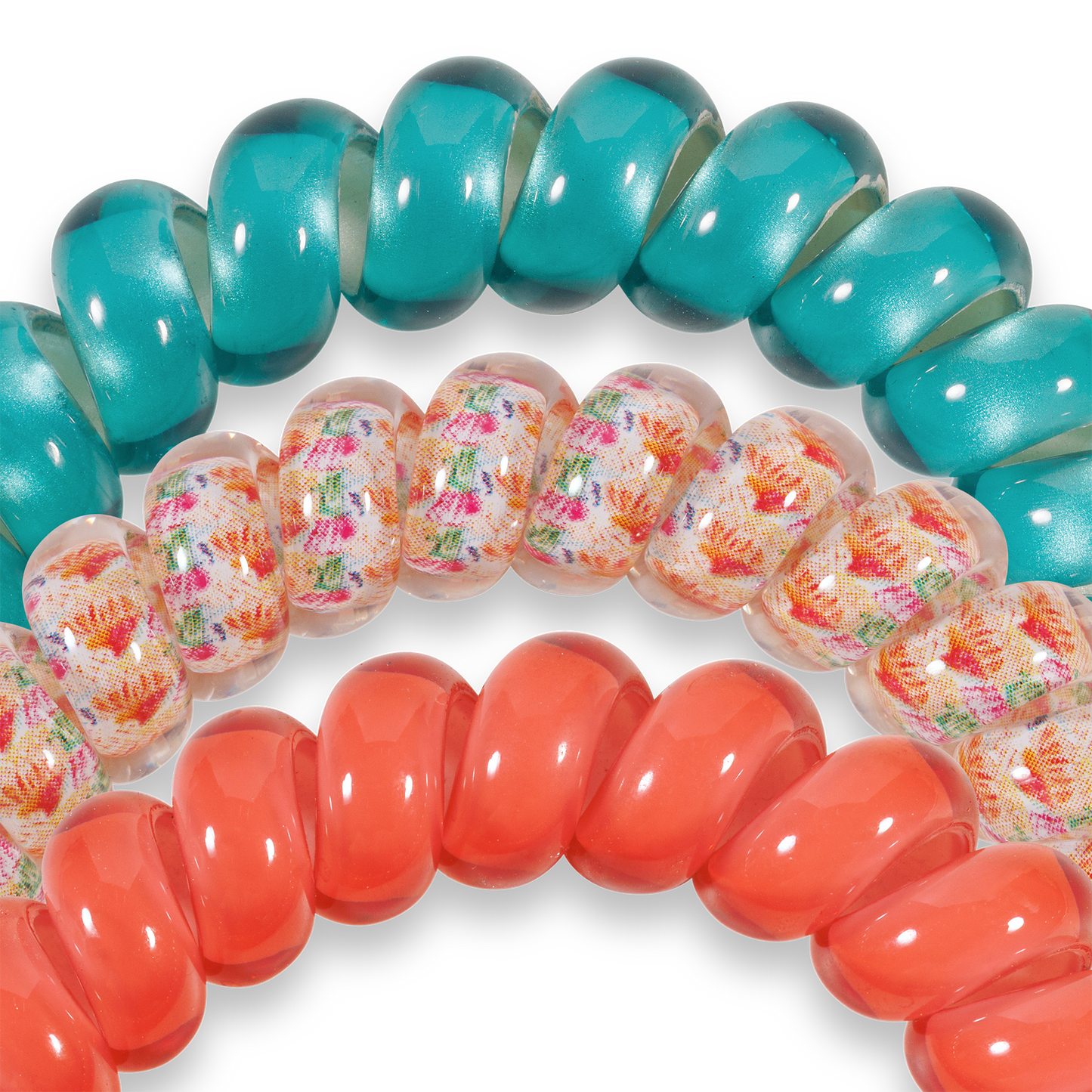Spiral Hair Coils | Large | Coral Craze Hair Ties