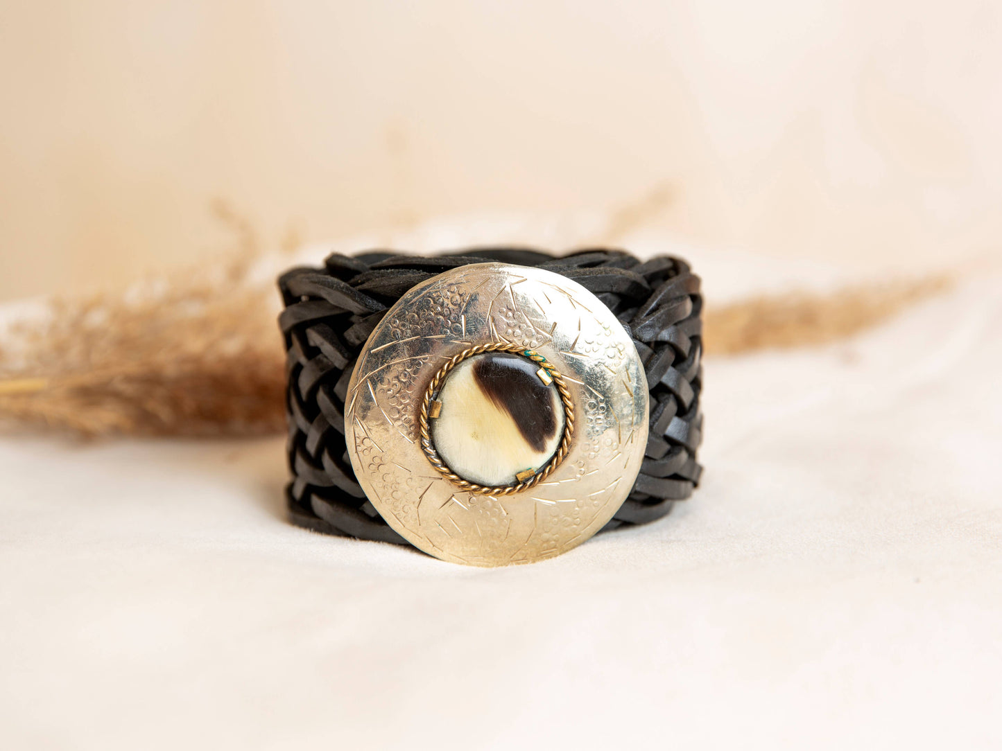 CINTURON DE CUERO NEGRO NEPTUNO ANCHO