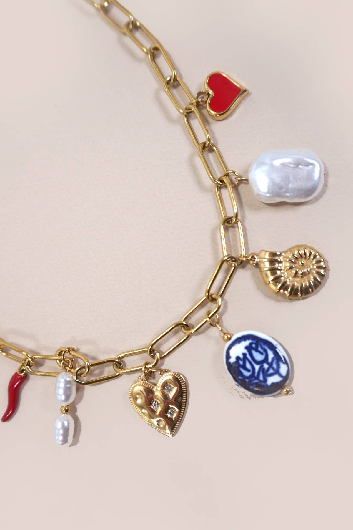 STAINLESS STEEL TARNISH FREE CHARM NECKLACE | 40NK373