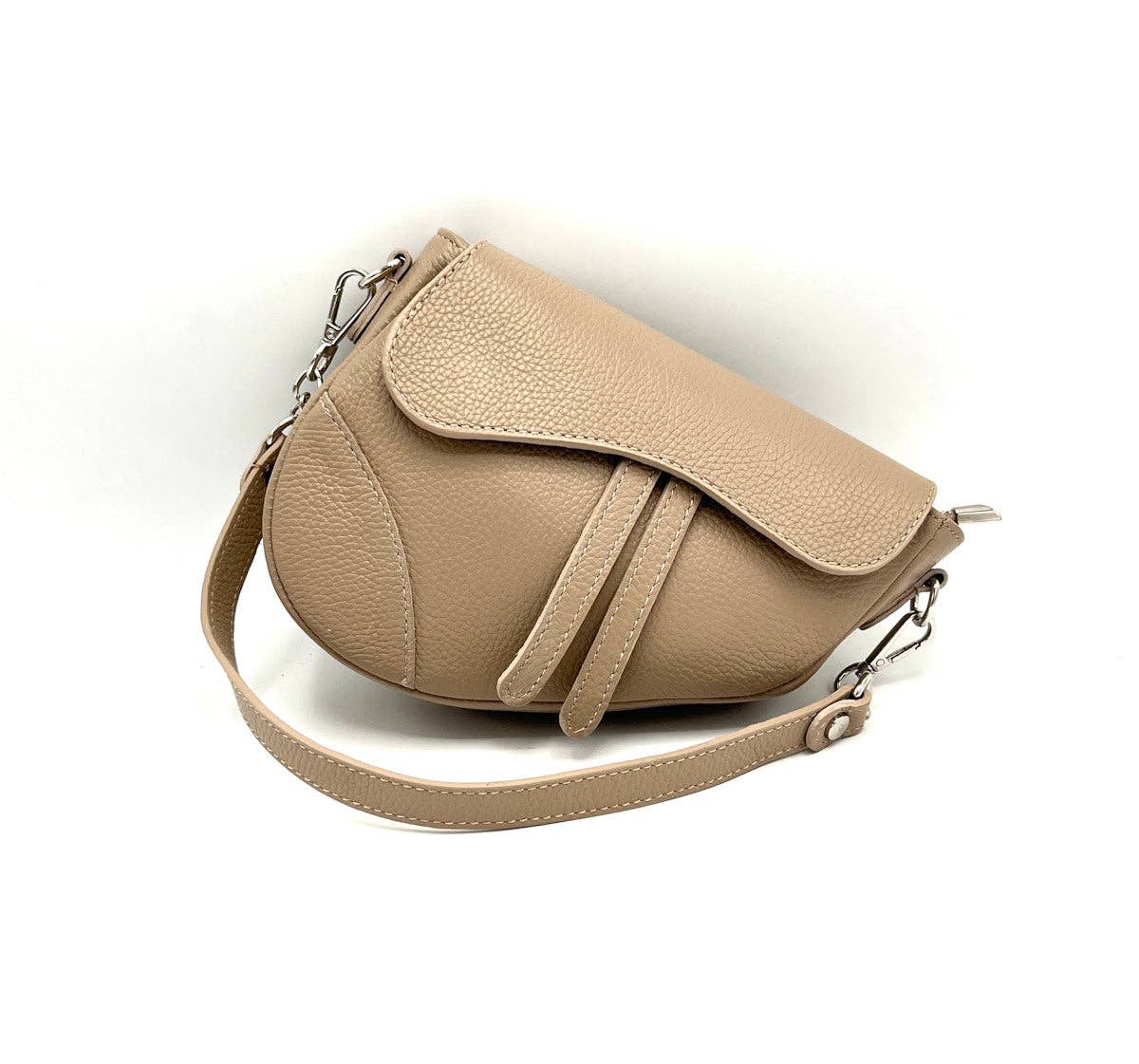 Genuine leather shoulder bag, Made in Italy