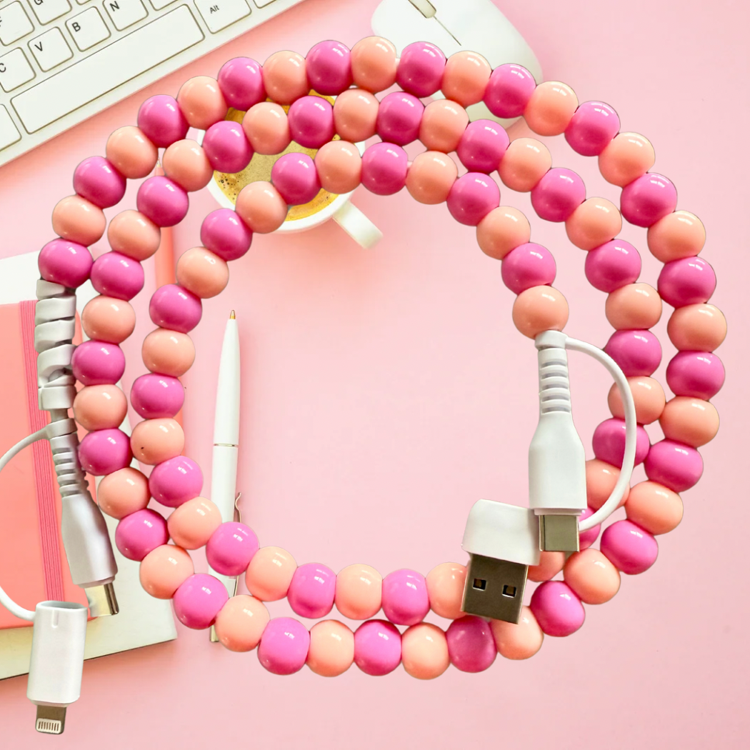 Pink Duo 4-in-1 Bead Charging Cable