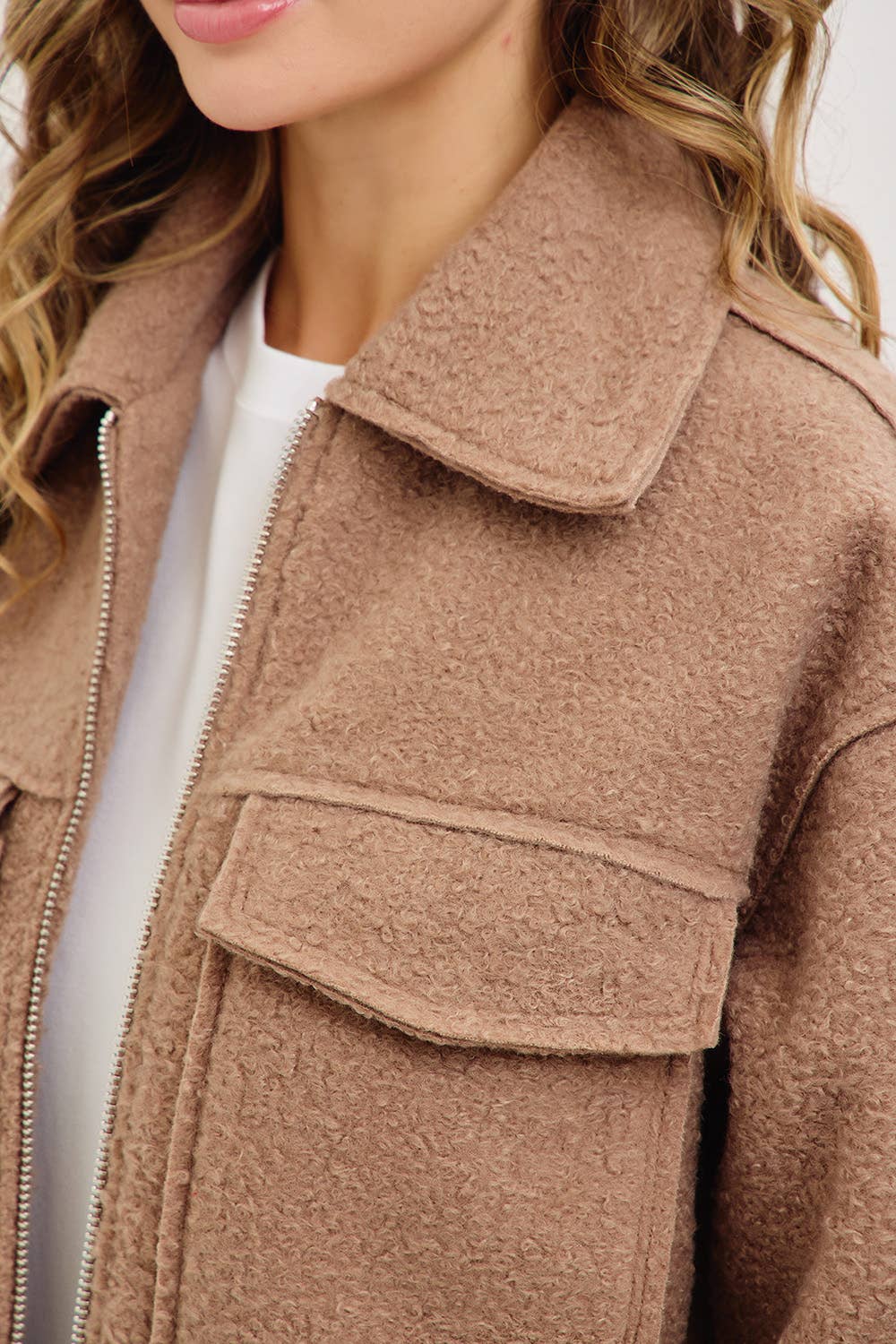 TEXTURED BOMBER JACKET/OUTERWEAR