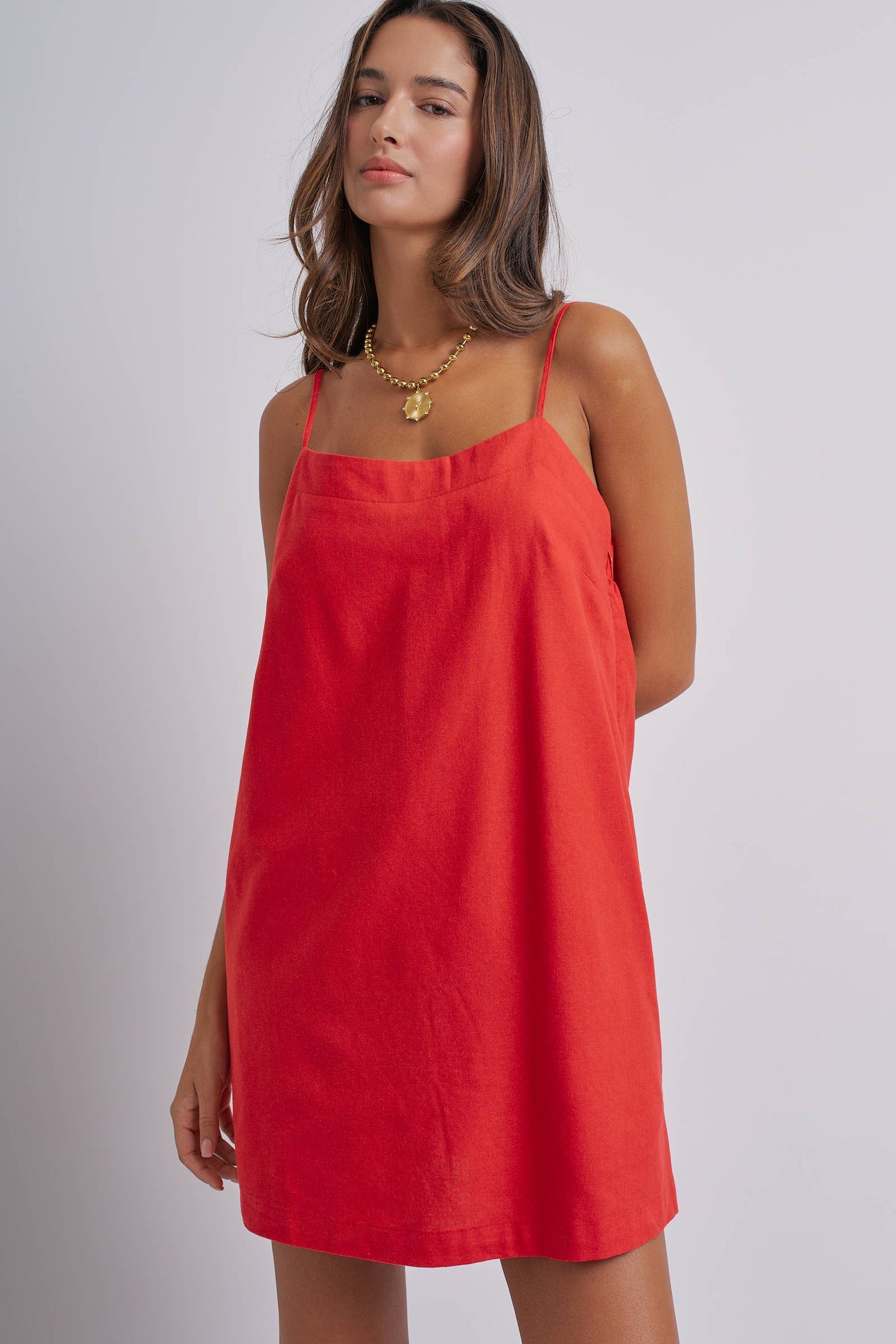 Minimalist Adjustable Strap Slip Mini Dress