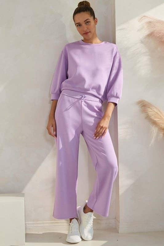 Ultracomfy Cropped Sweatshirt & Pant Matching Set