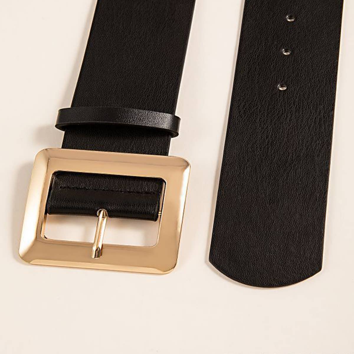 SQUARE PIN BUCKLE PU LEATHER BELT