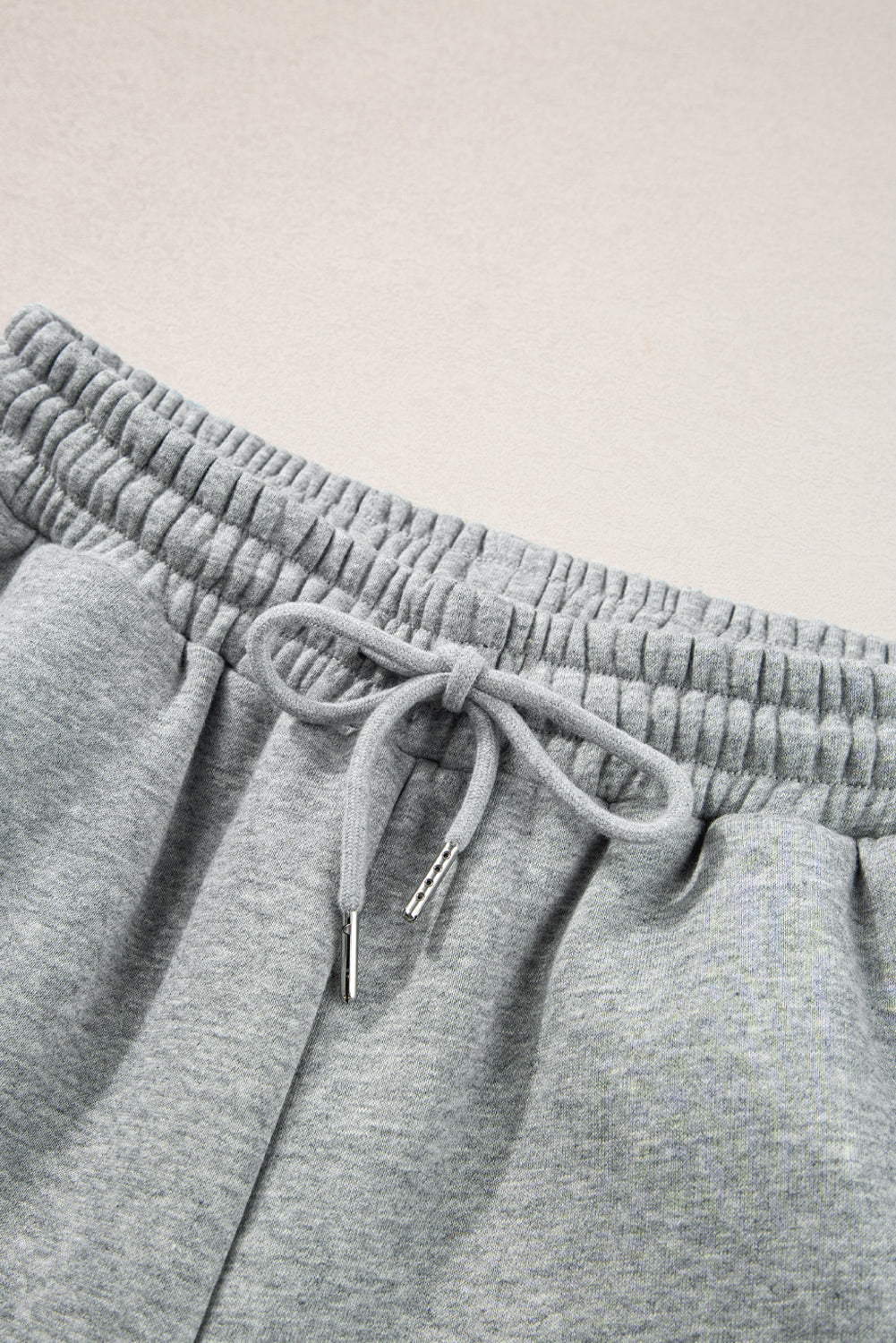 Light Grey Solid Color Side Striped Sweatshirt Pants Set