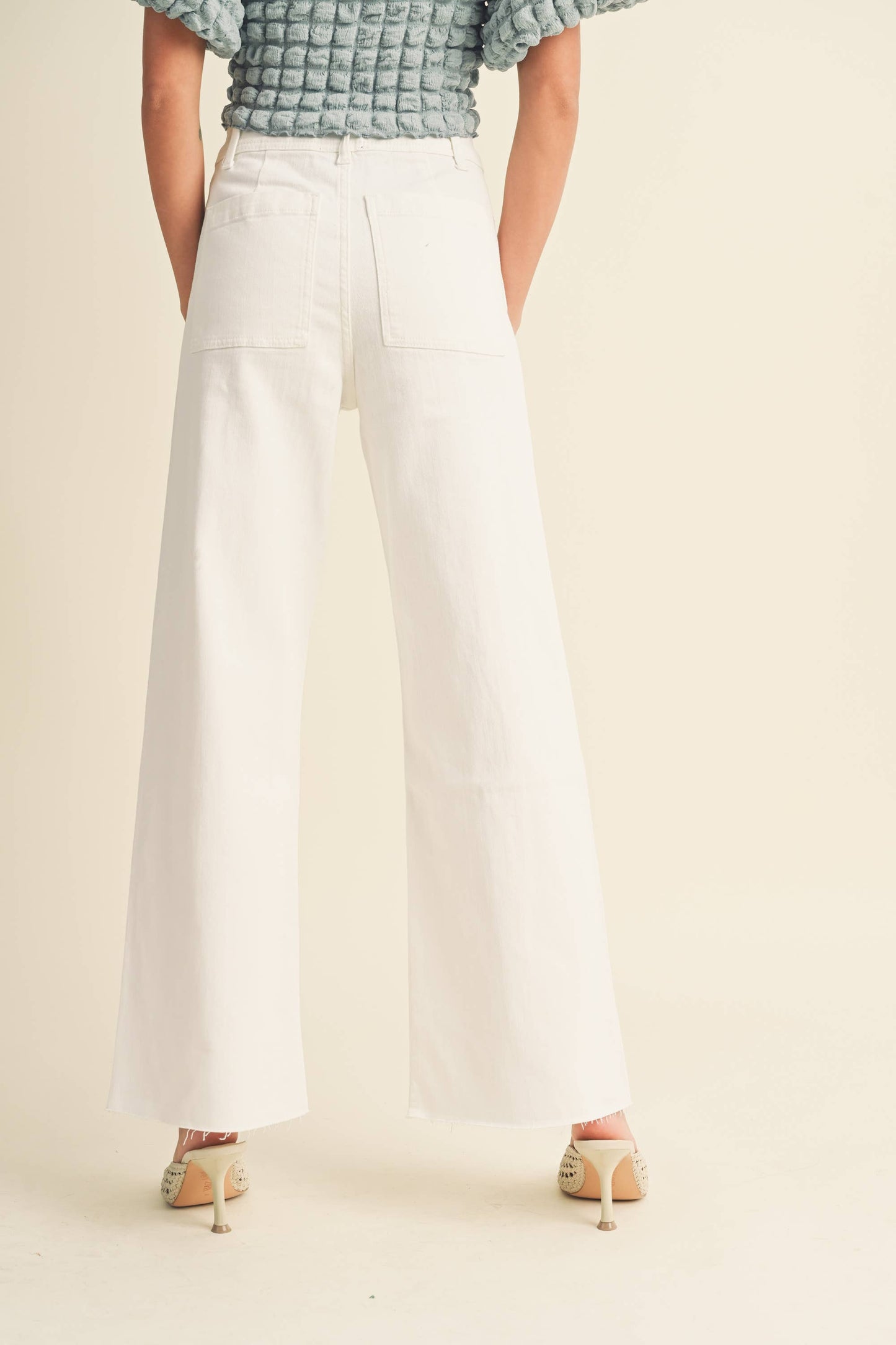 MMP1913   STRAIGHT WIDE LEG PANTS WITH FRONT POCKET