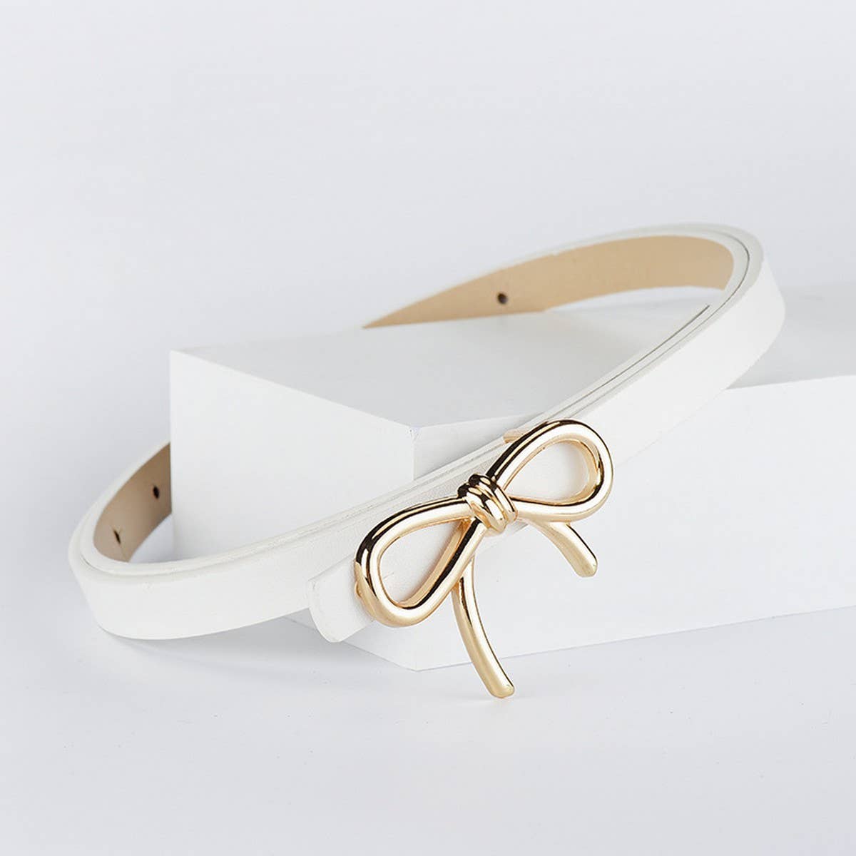 Bow PU Leather Skinny Belt | Elegant Waist Cinche