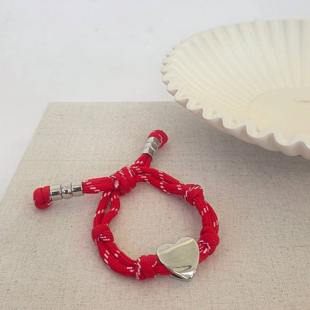 Knotty Cord Heart Bracelet - WATERPROOF