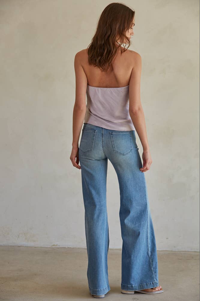 Woven Polyester Satin Tube Strapless Top