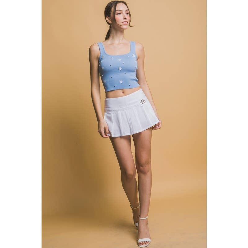 Rhinestone Embellished Knit Top