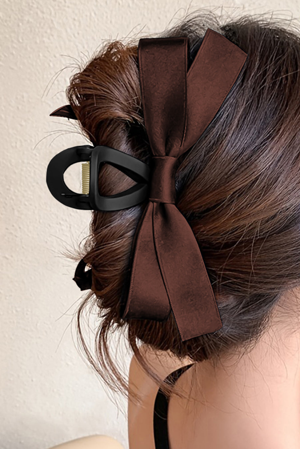 Mist Green Solid Color Ribbon Bow Decor Hair Clip