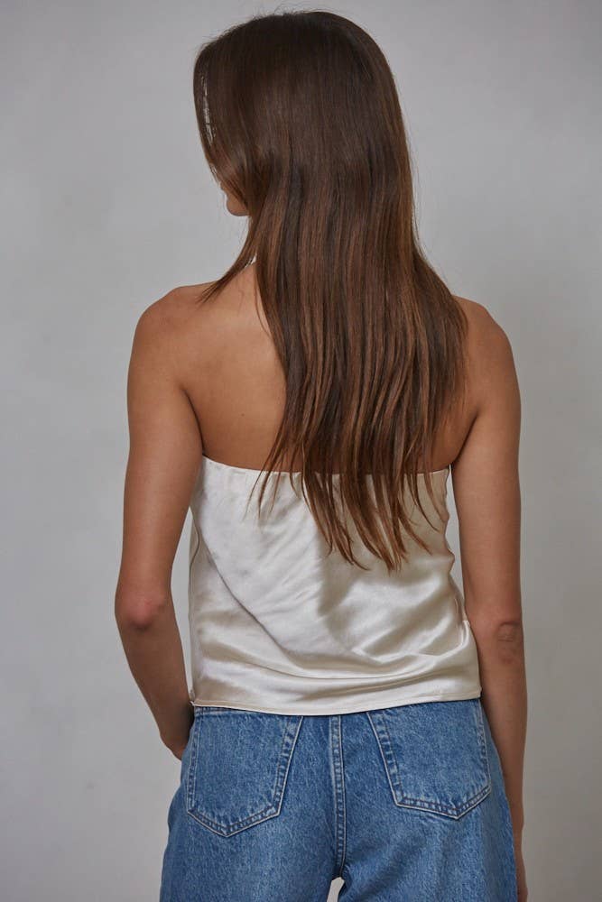 Polyester Spandex Satin Tube Top
