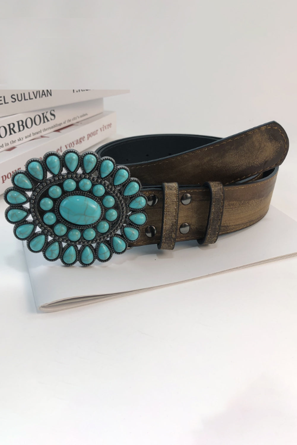 Light Blue Boho Turquoise Decor Wide Belt