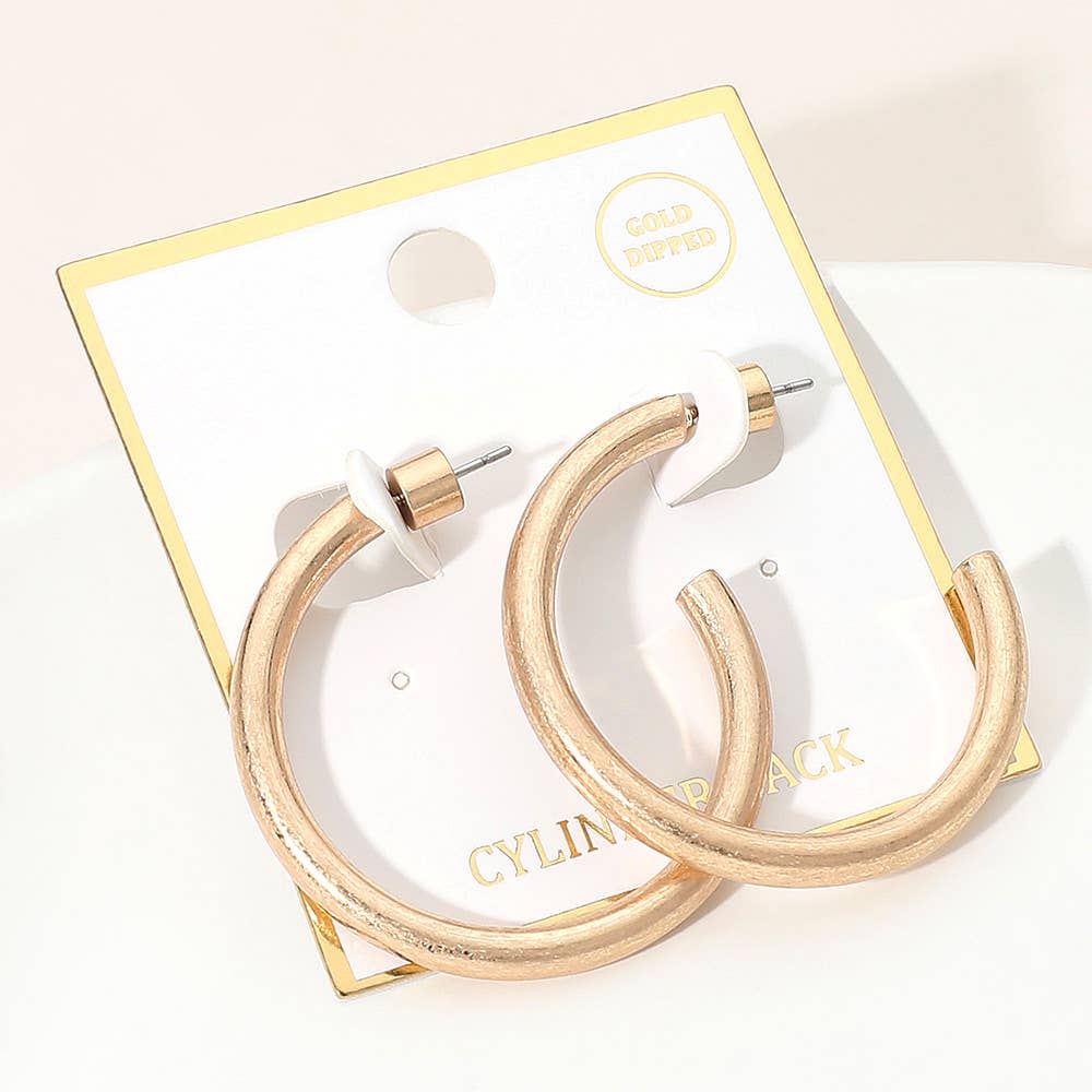 Gold Dipped Bold Open Hoop Earrings