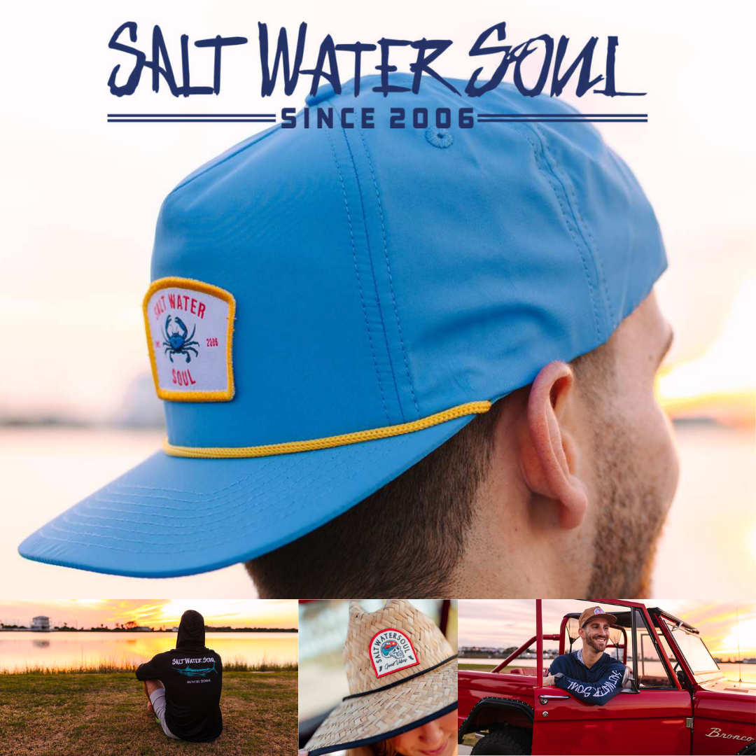 Gray Marlin Woven Cotton Snapback Hat