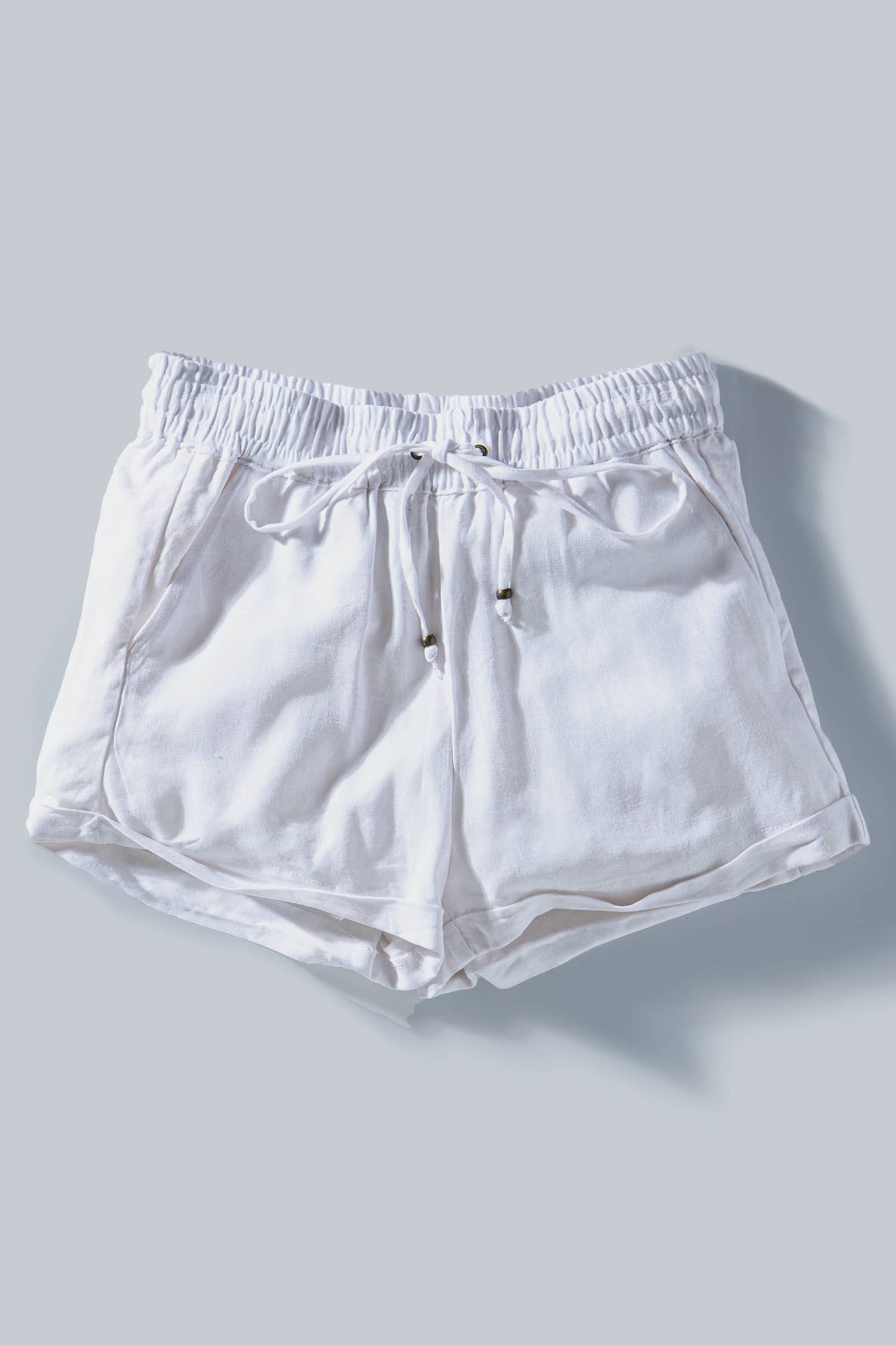 Viscose Linen Blend Drawstring Shorts