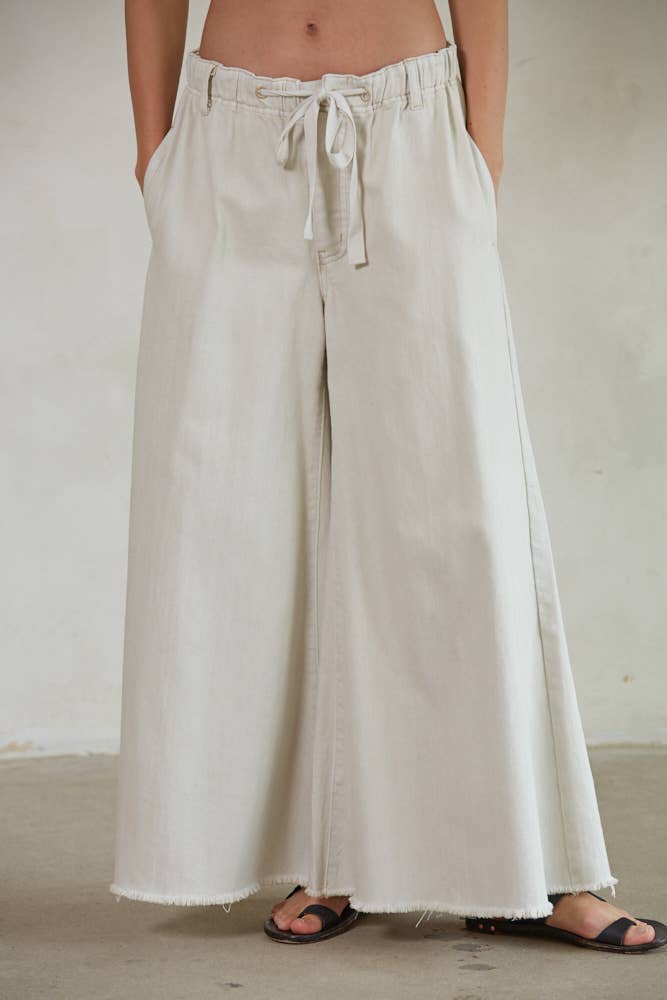 BD297 | Cotton Denim Wide Leg Pants