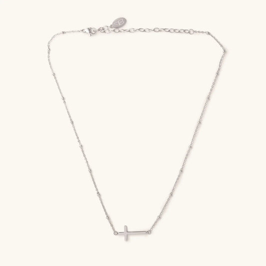 Silver Heavenly Cross Choker