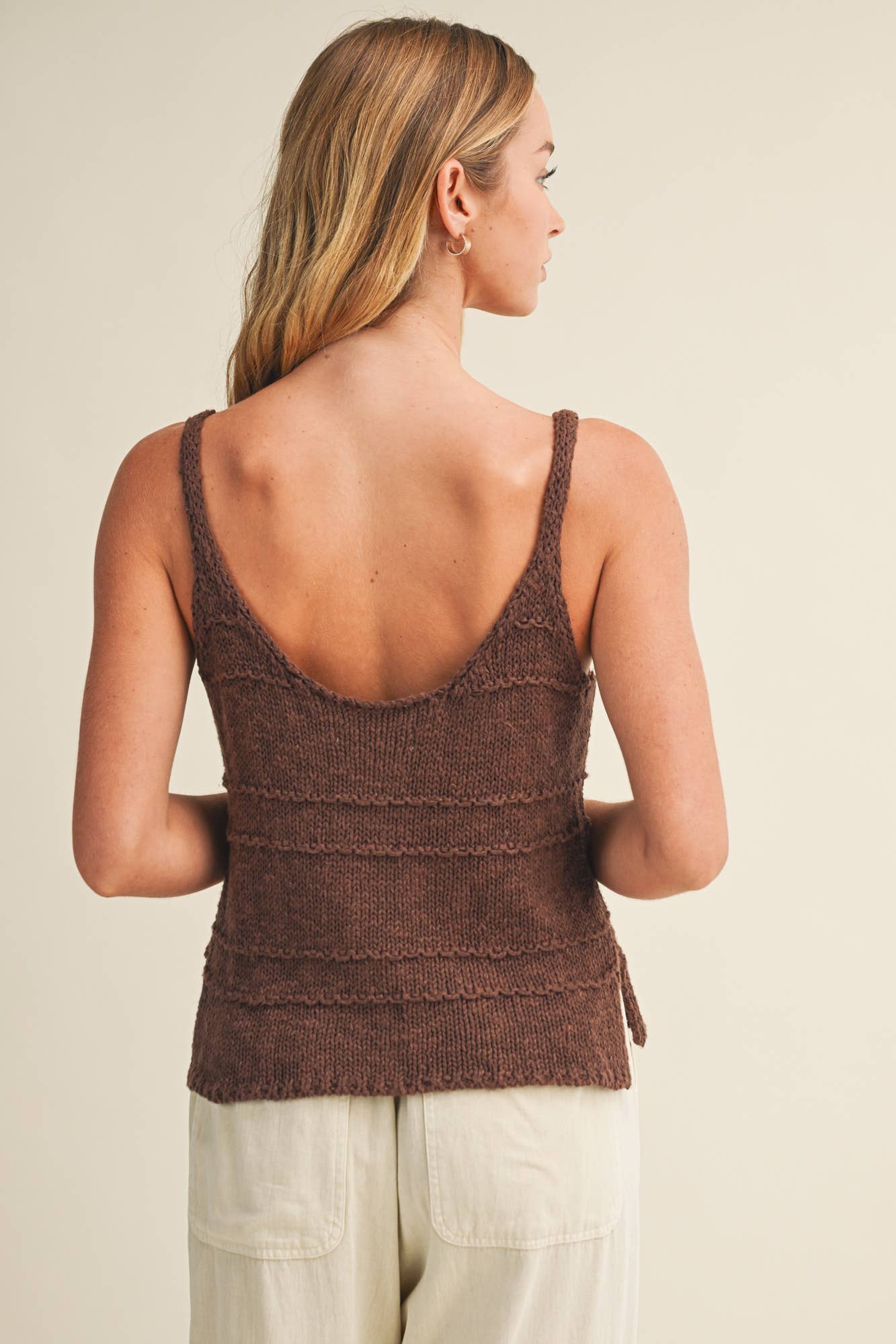 FRONT BUTTON CLOSURE SWEATER TANK TOP