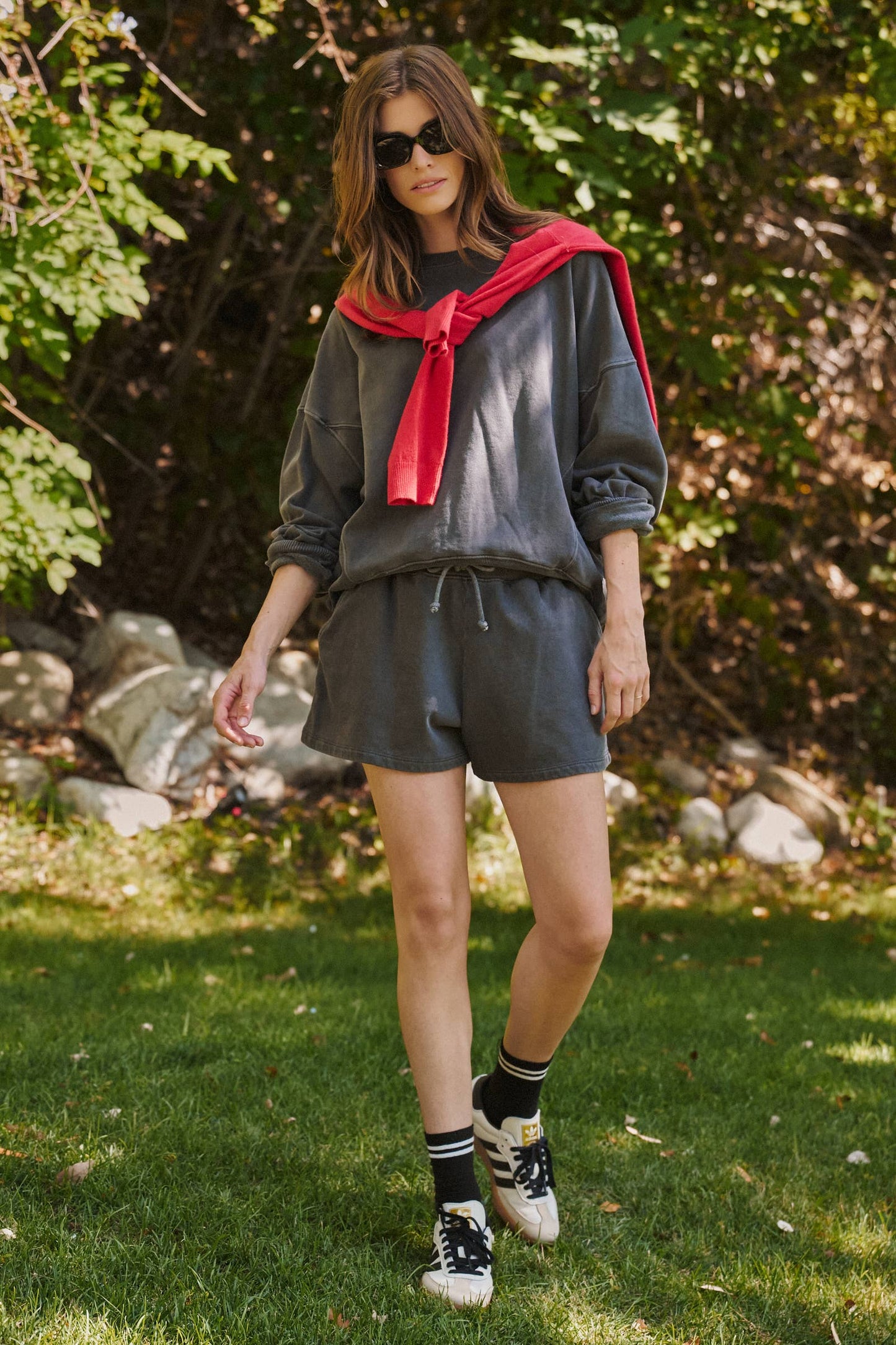 Crew Neck Comfort Washed  Sweatshirt